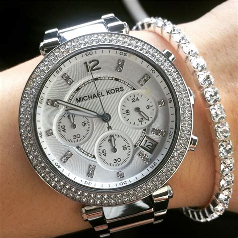 women's silver watches michael kors|silver designer watches for women.